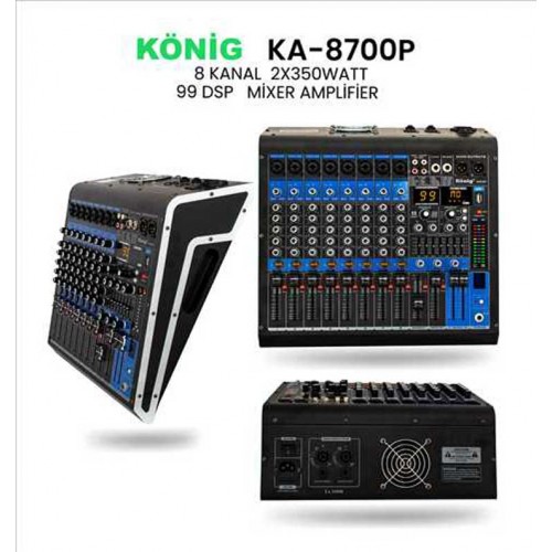 König KA-8700 P 8 Kanal Power Mixer 2X350 Watt König KA-8700 P 8 Kanal Power Mixer 2X350 Watt